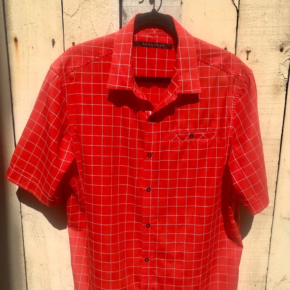 SEAN JOHN Mens Short Sleeved Casual Shirt XL